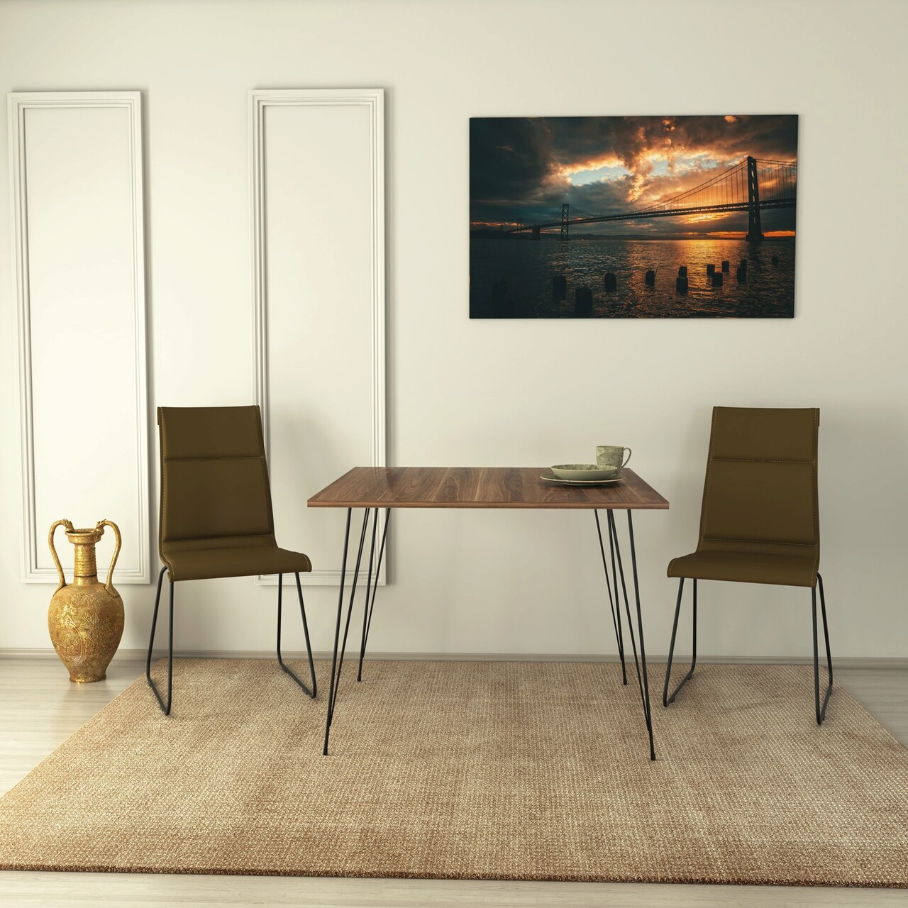 Masa, Hanah Home, Sandalf Square, 90x75x90 cm, Maro - imagine 7